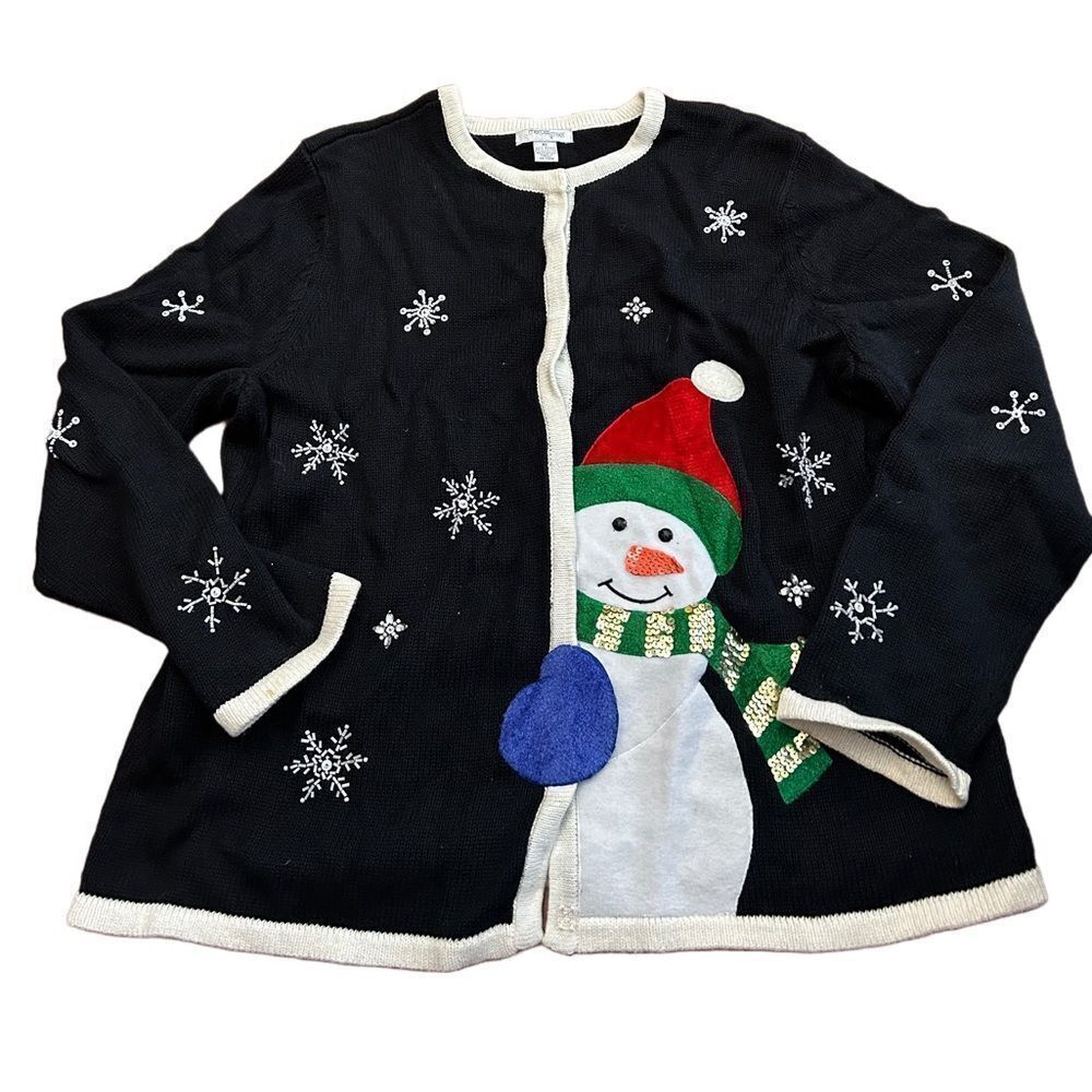 Mercer Street Studio Snowman Winter Cardigan Sweater